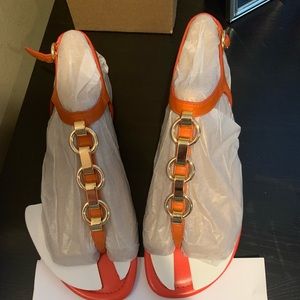 NWOT orange Michael Kors sandals